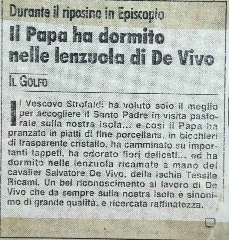 Il Papa e l’eccellenza De Vivo: quando la qualità diventa scelta