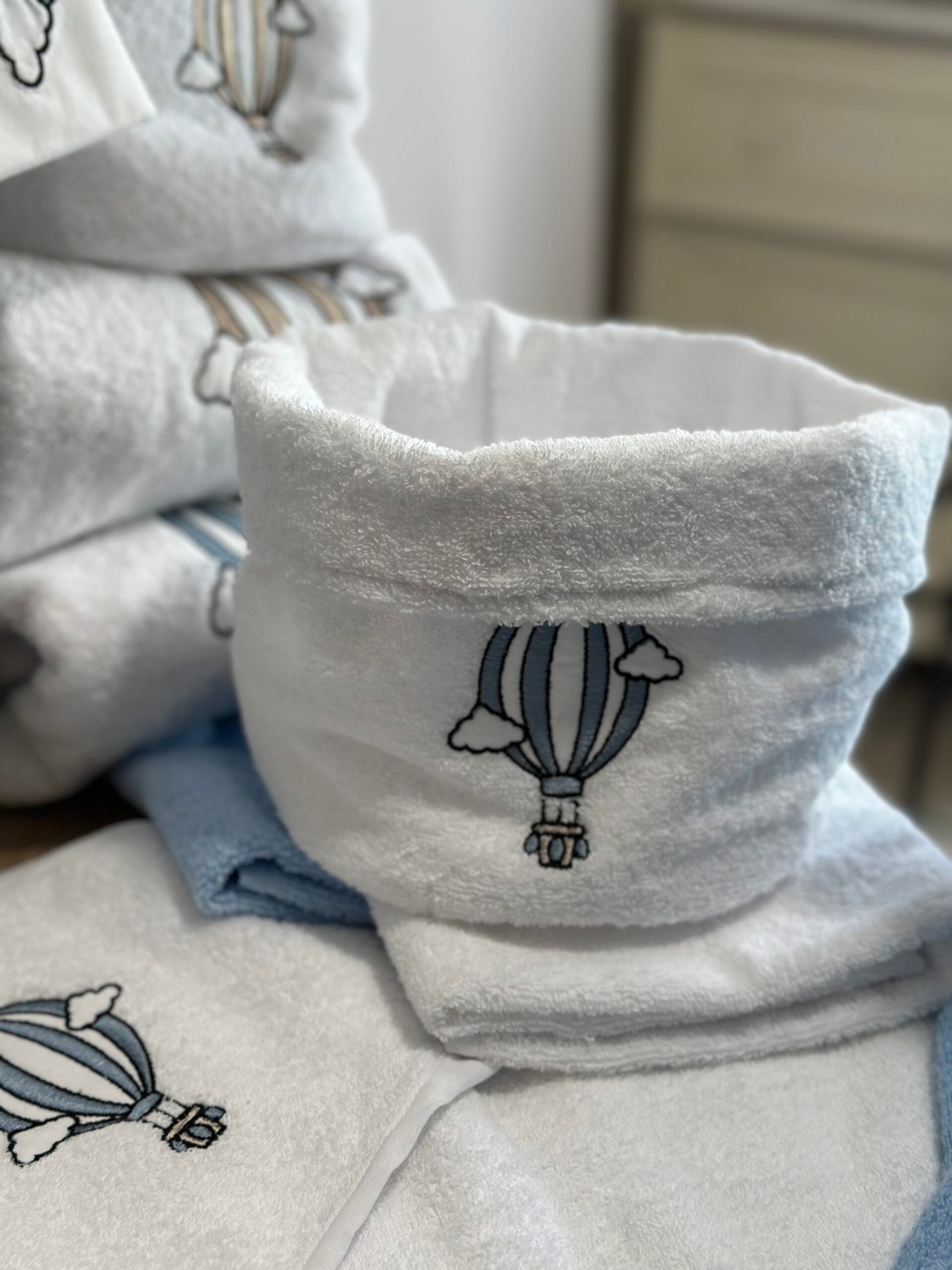 Cestino lavette mongolfiera