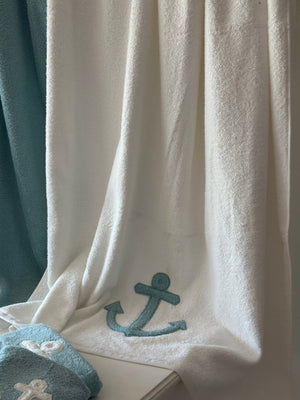 bianco/ ancora acquamarina