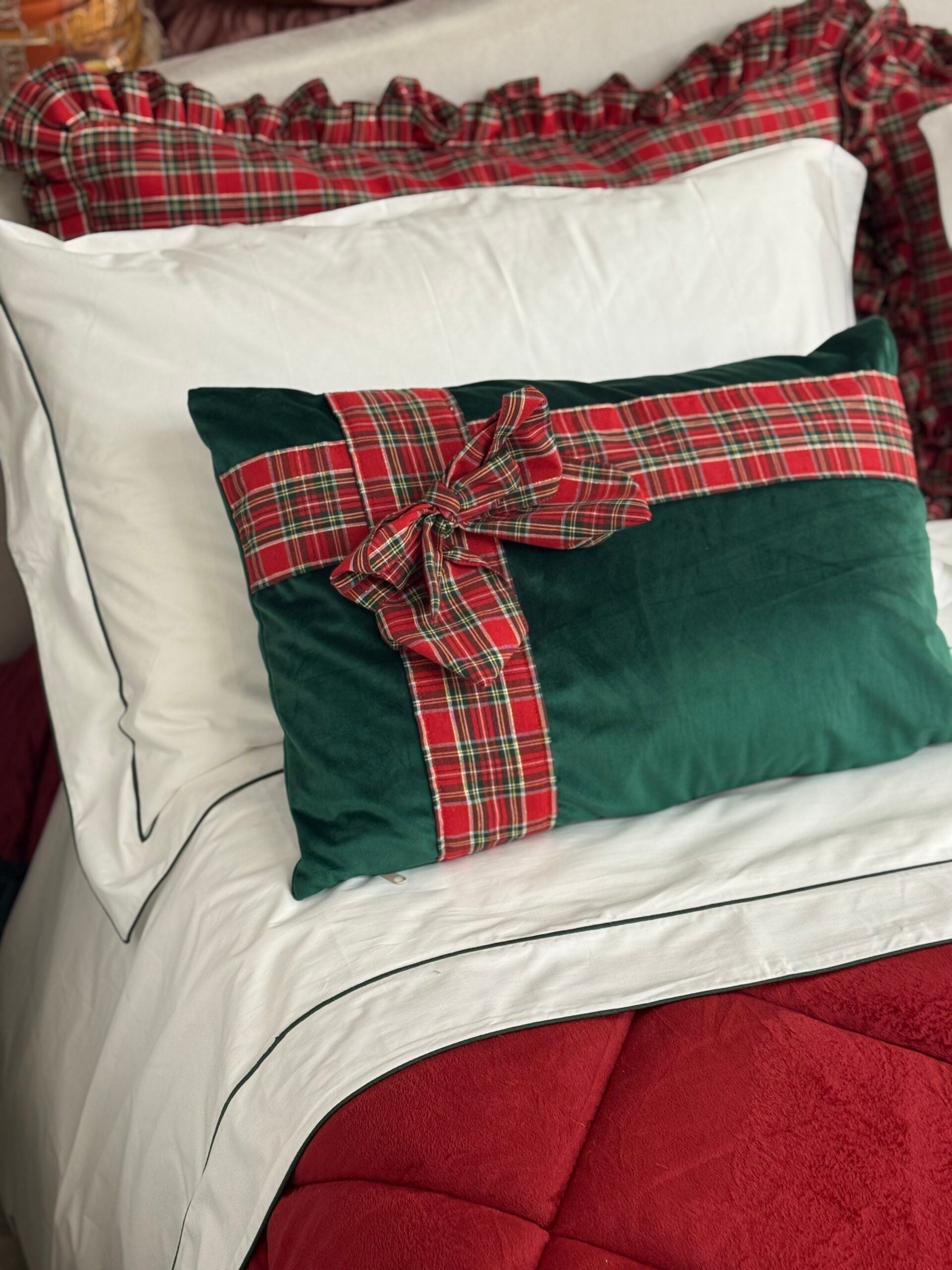 Cuscino Natale Fiocco