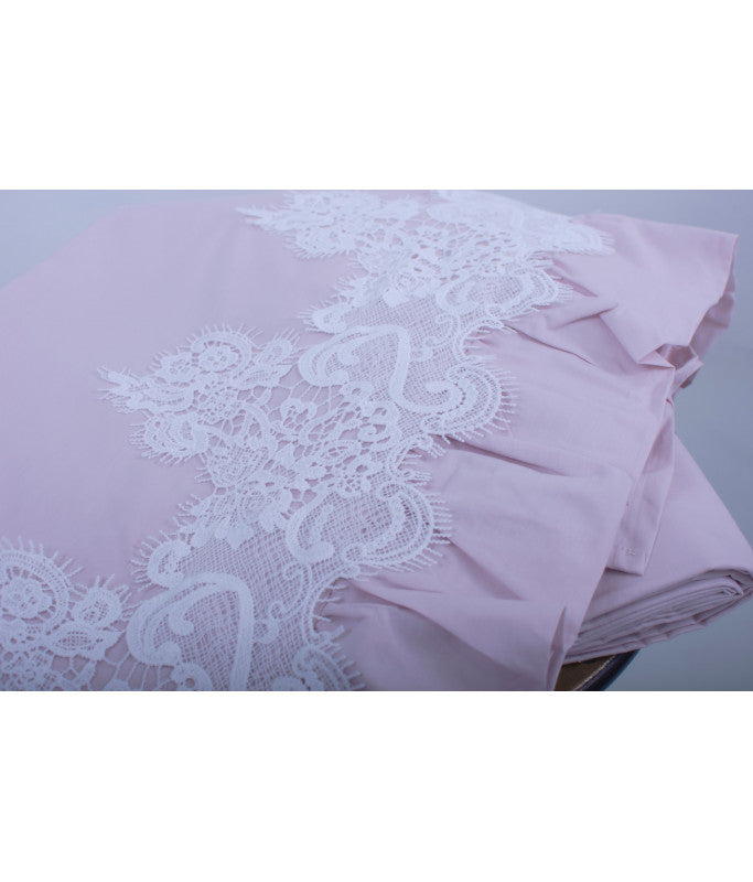 Completo lenzuola con pizzo e volant