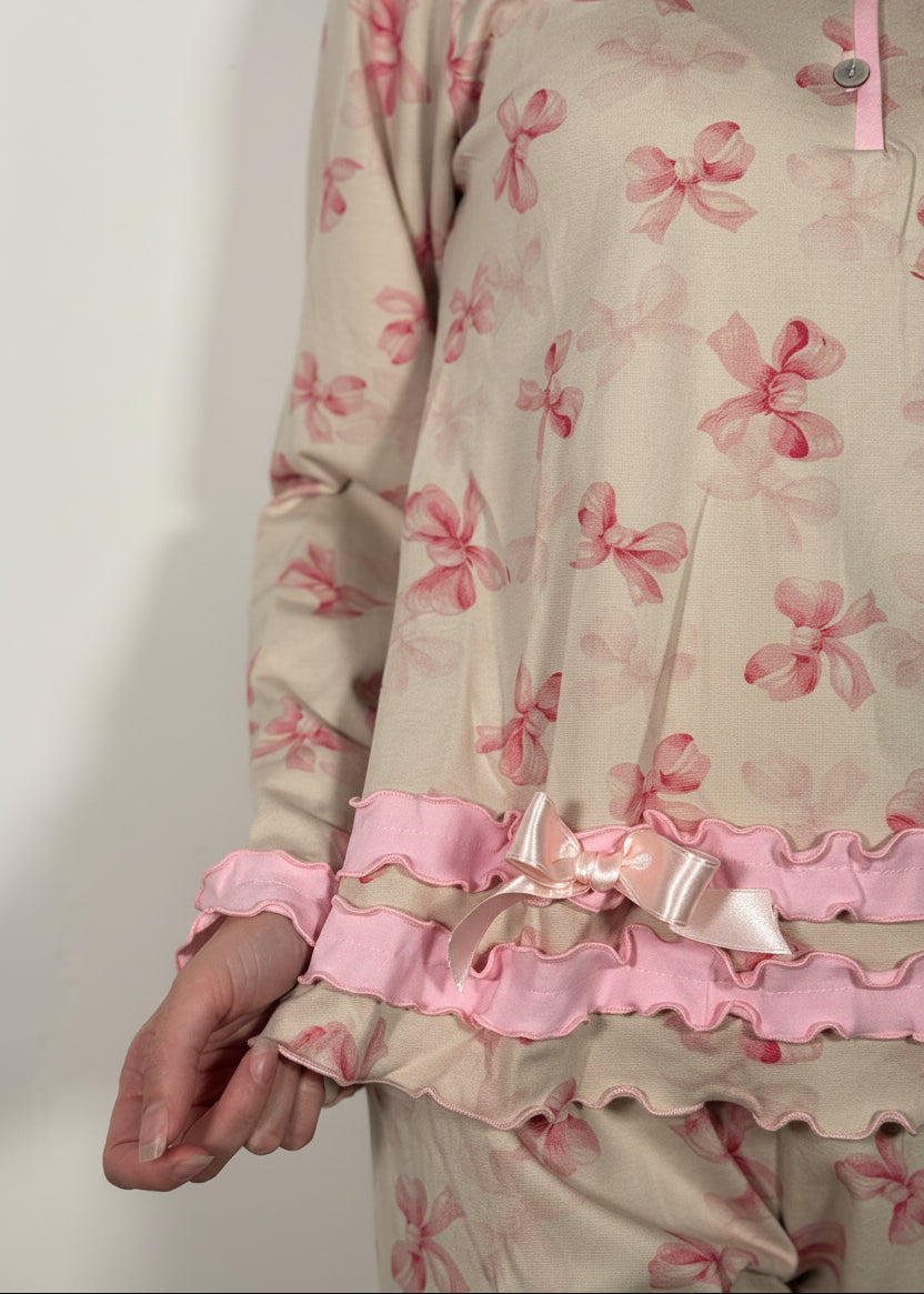 pigiama-fiocco-fantasia-rosa-dettagli