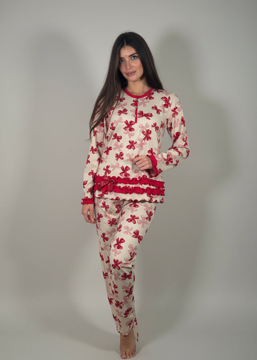 pigiama-fiocco-fantasia-rosso