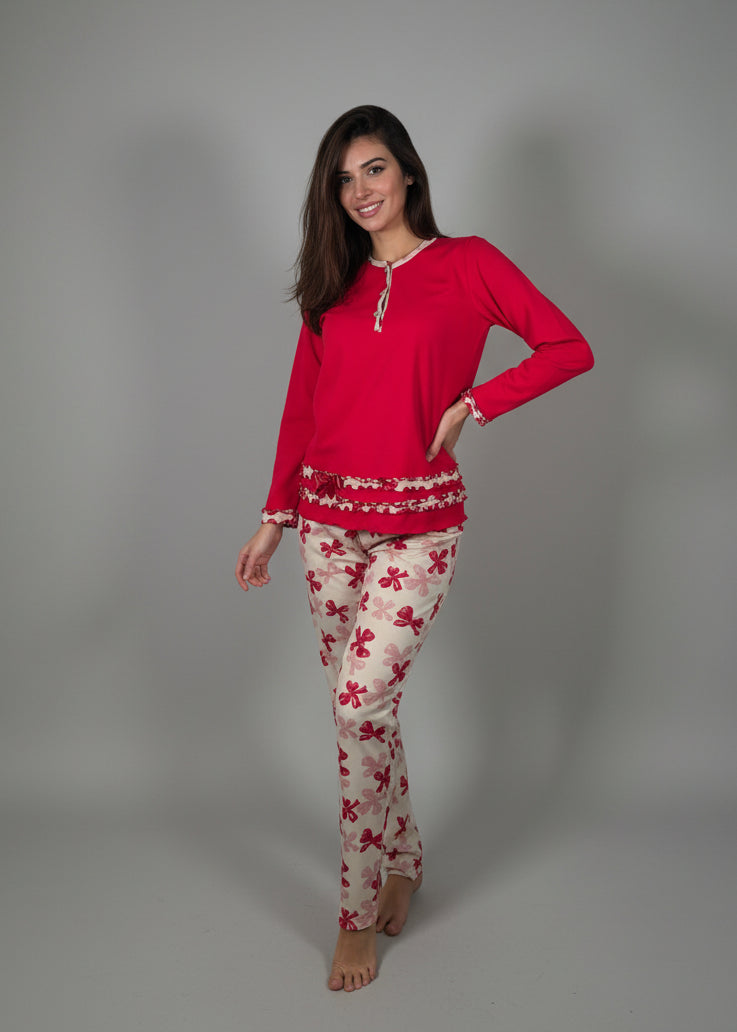 pigiama-fiocco-unita-rosso