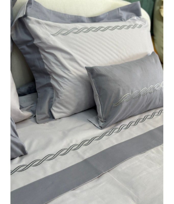 Completo lenzuola ricamo ad onde